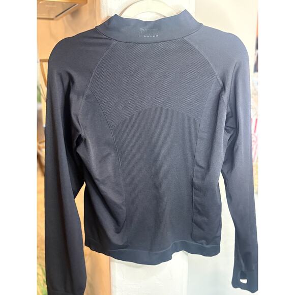 Victoria's Secret PINK 1/4 Zip Long Sleeve Workout Shirt Black XL - Picture 2 of 4